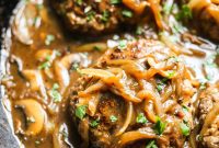 Southern-Style Hamburger Steaks with Onion Mushroom Gravy Recipe