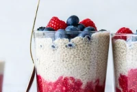 Dairy-Free Raspberry Blueberry Chia Pudding Recipe