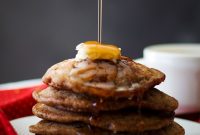 Buttermilk Apple Cinnamon Pancakes with Brown Sugar Glaze