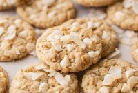White Chocolate Coconut Oatmeal Cookies — Chewy Tropical Treat