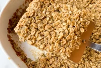 Baked Oatmeal Casserole with Berries and Cinnamon Bowl