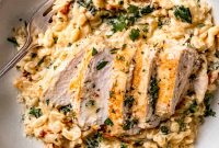 Tuscan Chicken Orzo with Sun-Dried Tomatoes and Spinach