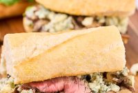 Ribeye Steak Sandwich with Creamy Blue Cheese Sauce
