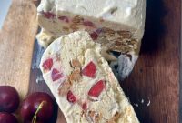 Semifreddo with Crushed Biscotti and Cherry Swirl