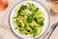 Zucchini Ribbon Salad with Whipped Lemon Ricotta Dressing