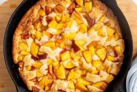 Skillet Peach Cobbler with Brown Sugar Biscuit Topping