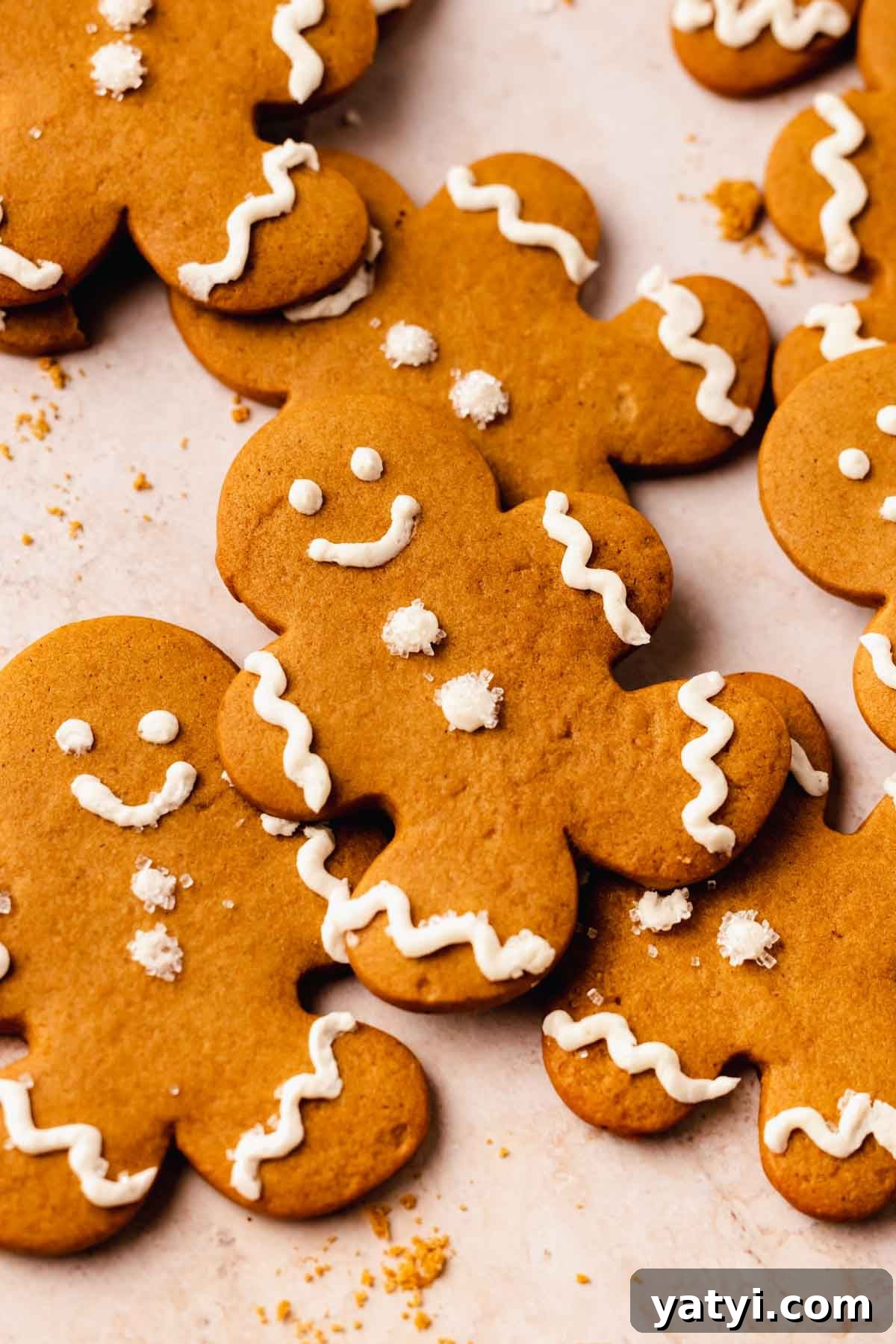 Gingerbread men with piped buttercream details