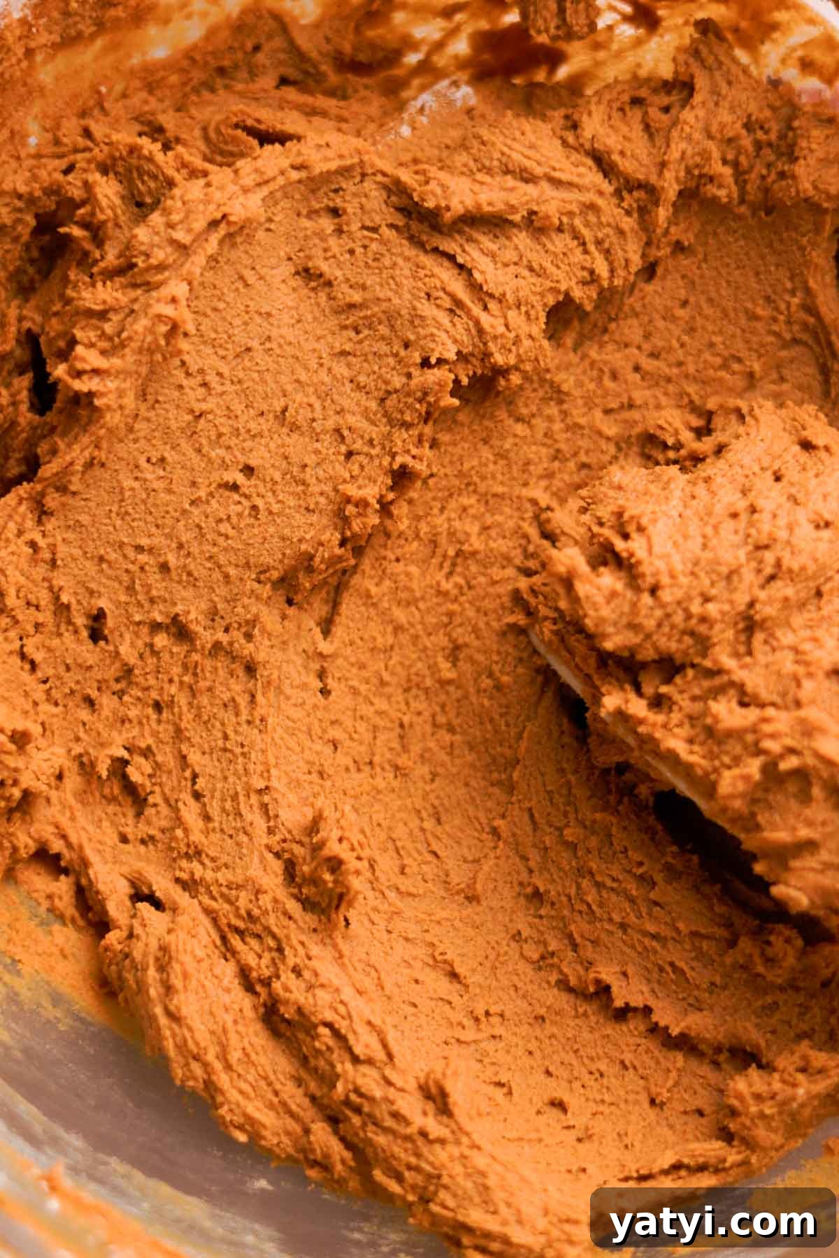 folding the gingerbread cookie dough with spatula