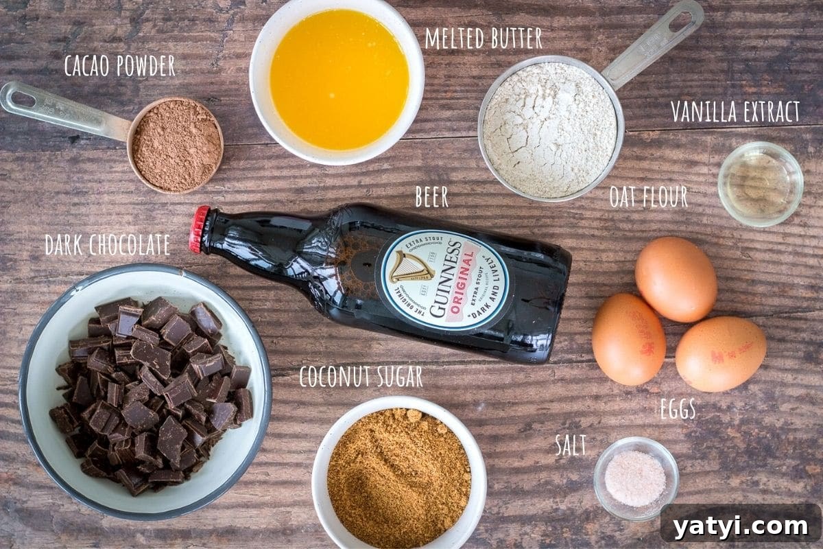 Guinness Chocolate Brownies with Rich Stout Flavor 3 Chocolate Guinness Brownies ingredients