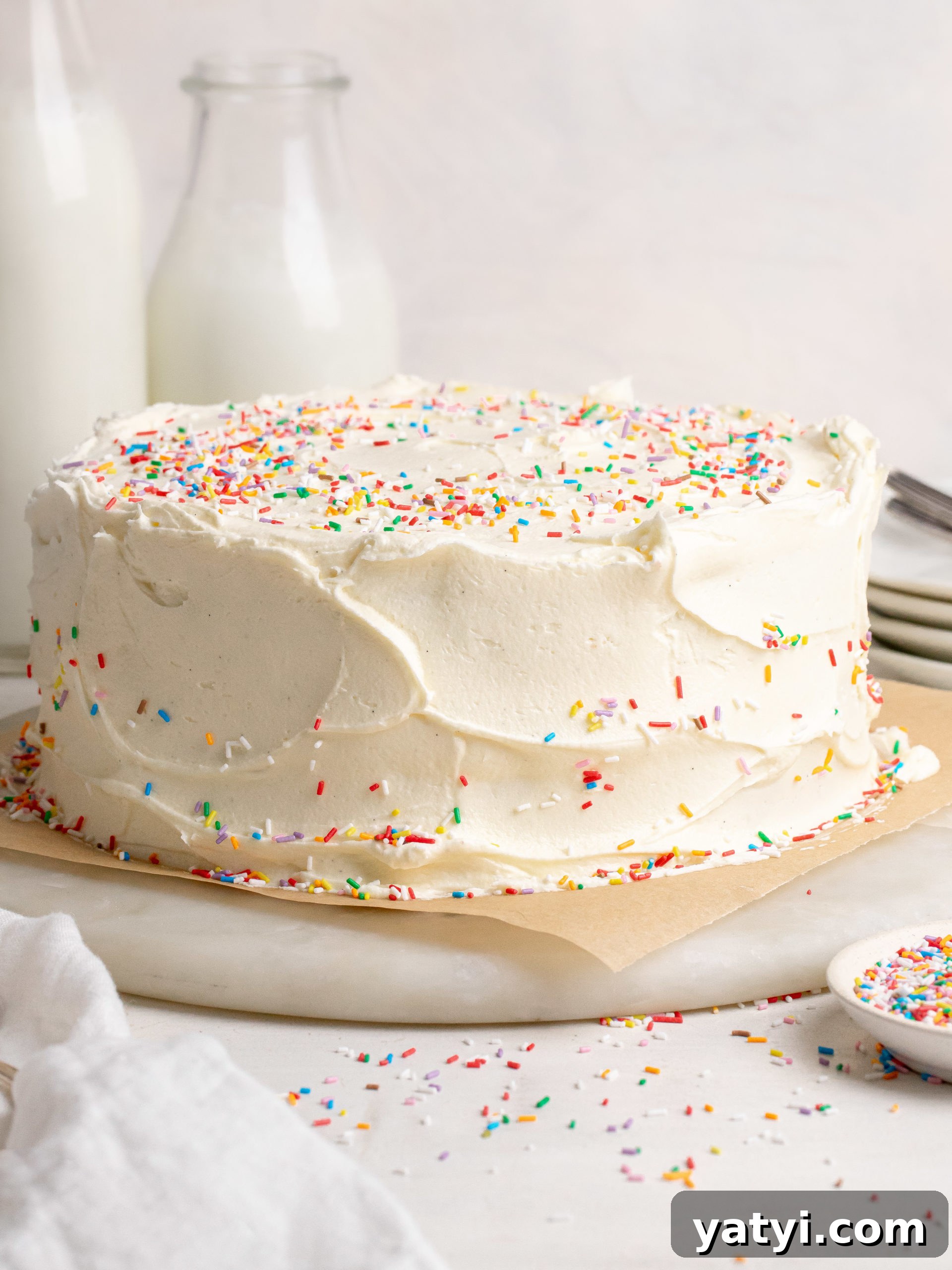 Classic vanilla birthday cake