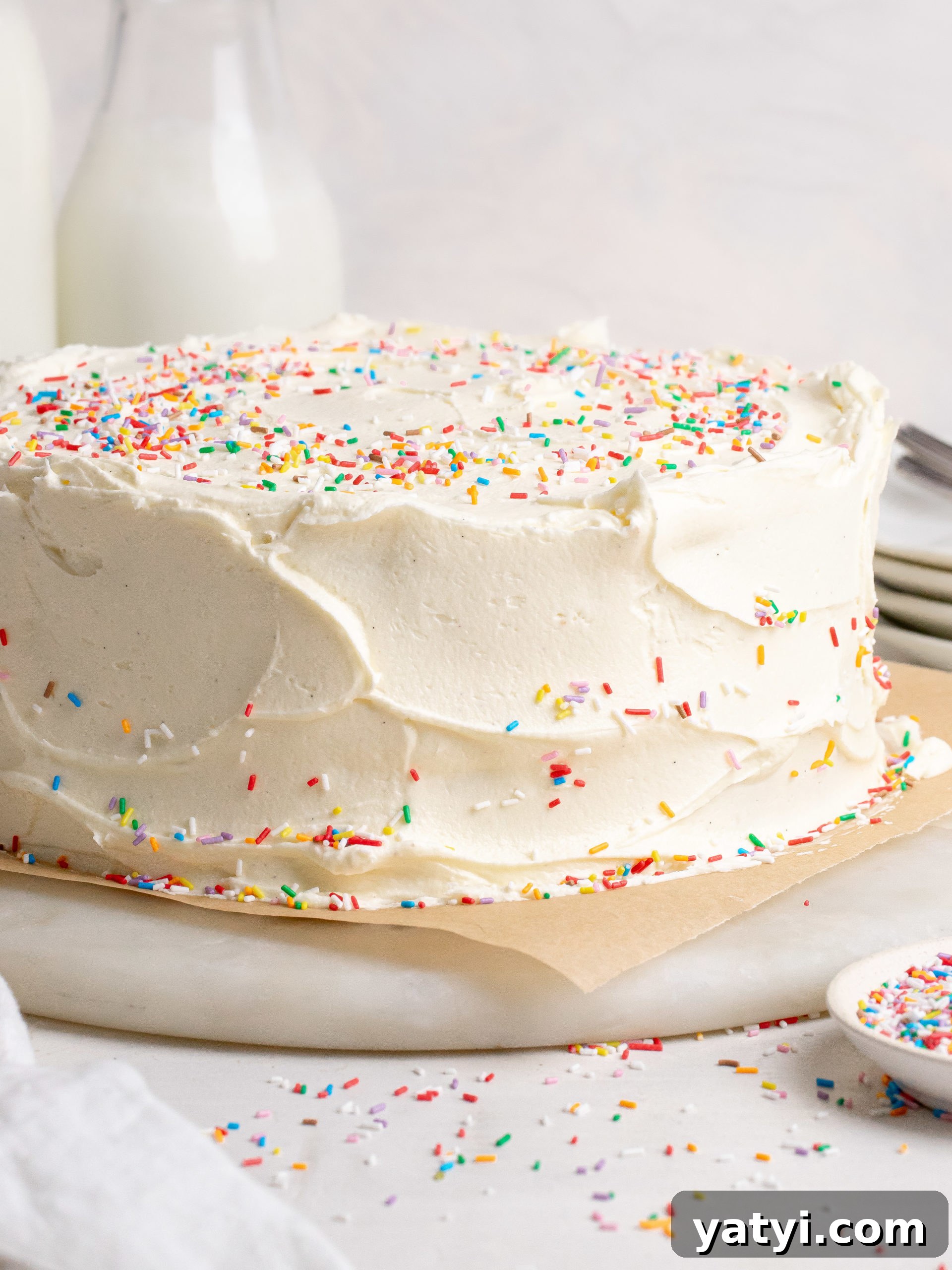Decorated vanilla cake