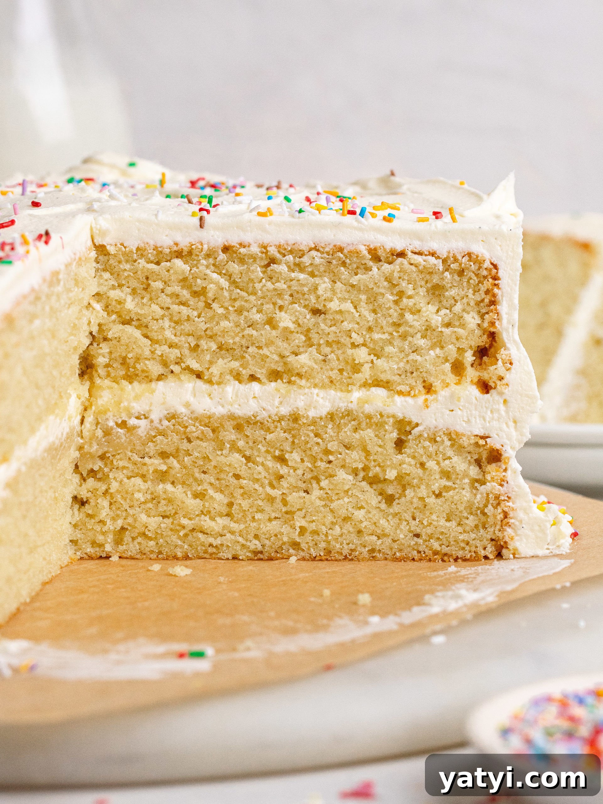 Cake decorated with sprinkles