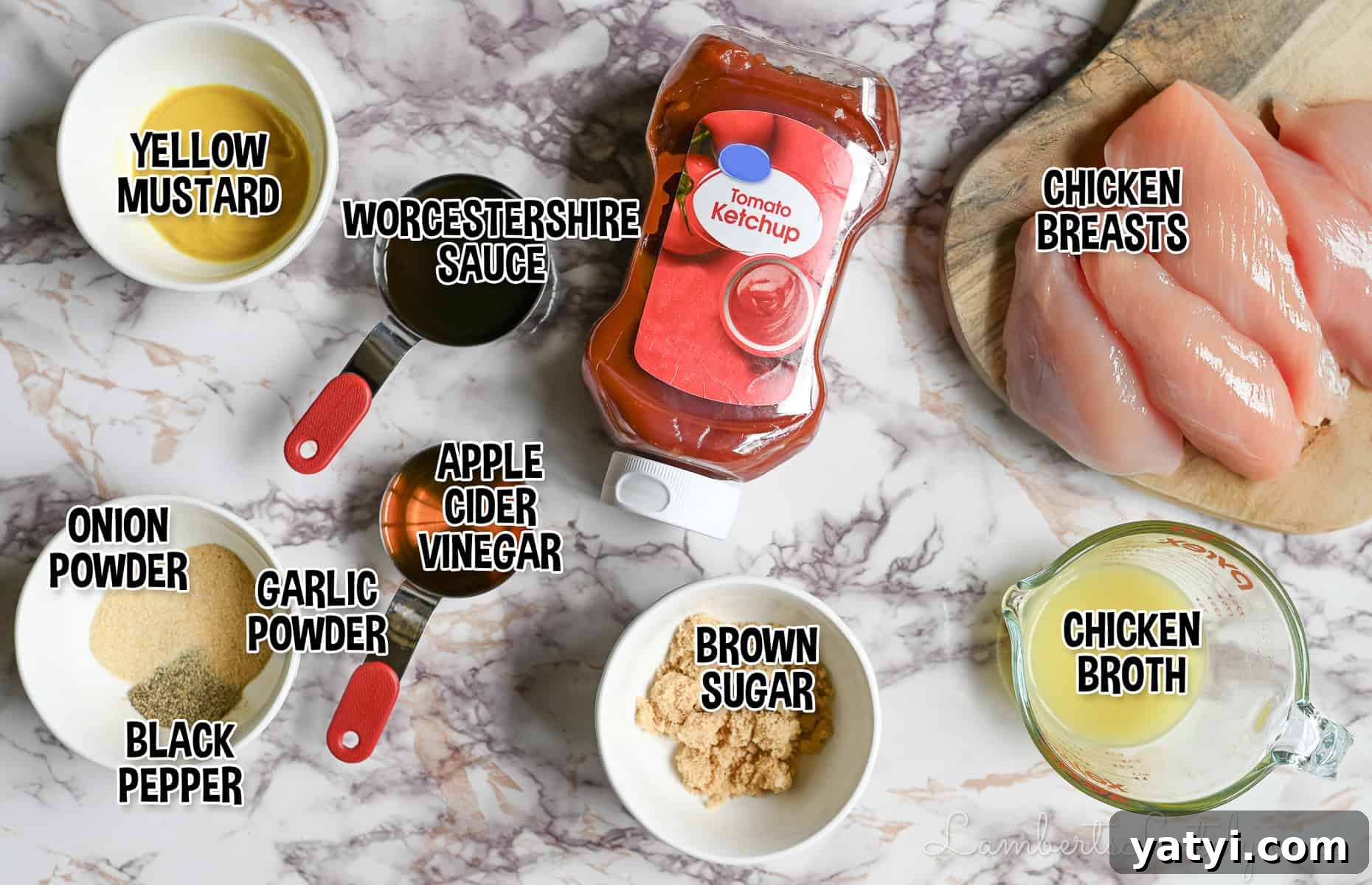 ingredients for pressure cooker bbq chicken.