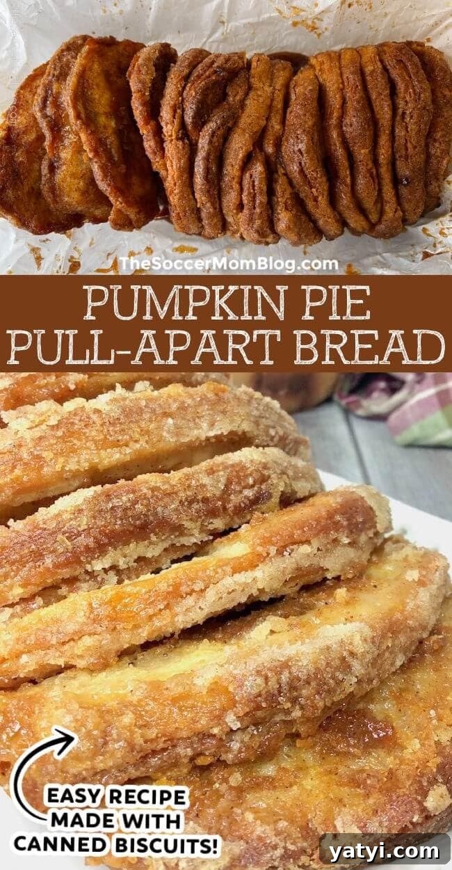 Cinnamon Apple Pull-Apart Bread Recipe 8 Pumpkin Pie Pull-Apart Bread Pinterest Image.