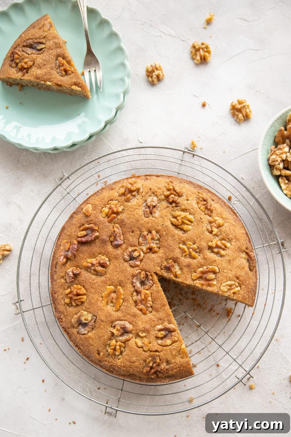 Moist Fluffy Walnut Cake Recipe with Simple Ingredients 2 cake batter with ground nuts