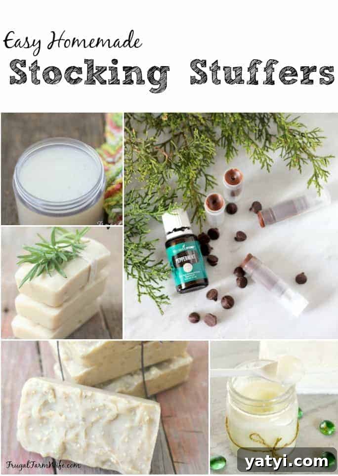 45 Homemade Stocking Stuffer Ideas Kids and Adults Will Love 2 Image shows a collage of photos with craft ideas and text that reads