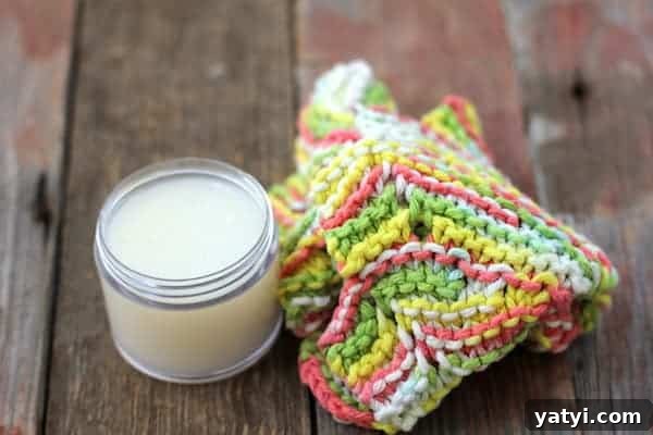 45 Homemade Stocking Stuffer Ideas Kids and Adults Will Love 7 Photo shows a small jar of face wash next to a washcloth on a table