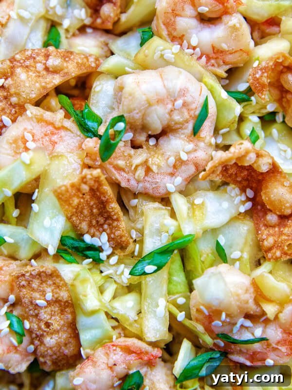Savory Sausage and Cabbage Skillet Recipe for Weeknight Dinners 16 closeup of cabbage and shrimp stir fry