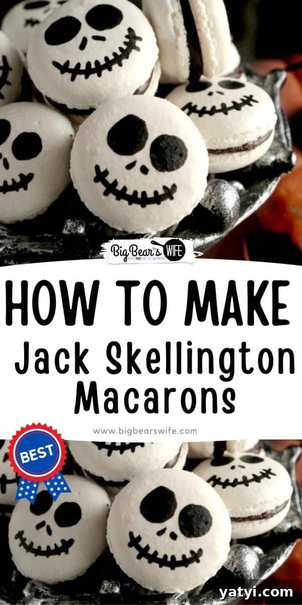 Jack Skellington Macaron Recipe: How to Make Tim Burton-Inspired Treats 11 No need to be afraid of these Jack Skellington Macarons! The pumpkin king might try to act creepy but there is nothing scary about these sweet little treats!
