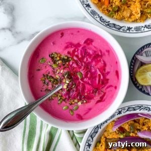 beetroot raita (Indian Yogurt Side Dish)