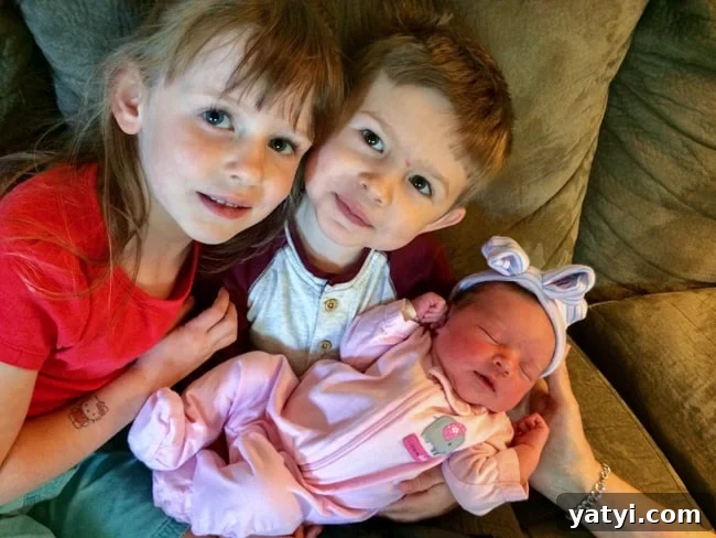 Brown Butter Chocolate Chip Cookies Recipe for Crispy Edges and Chewy Centers 5 Two young children holding their newborn baby sister.