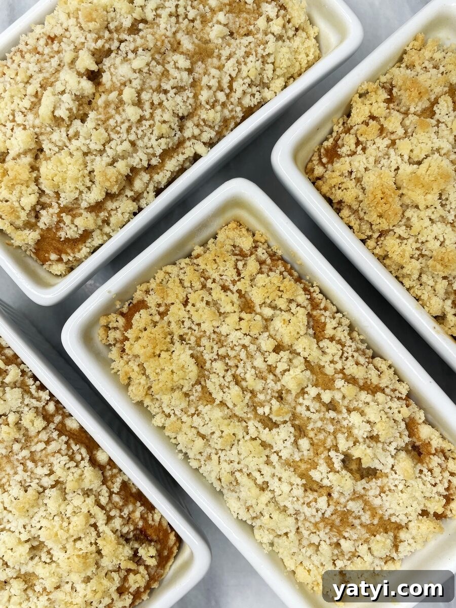 Baked banana mini loaves in small tins