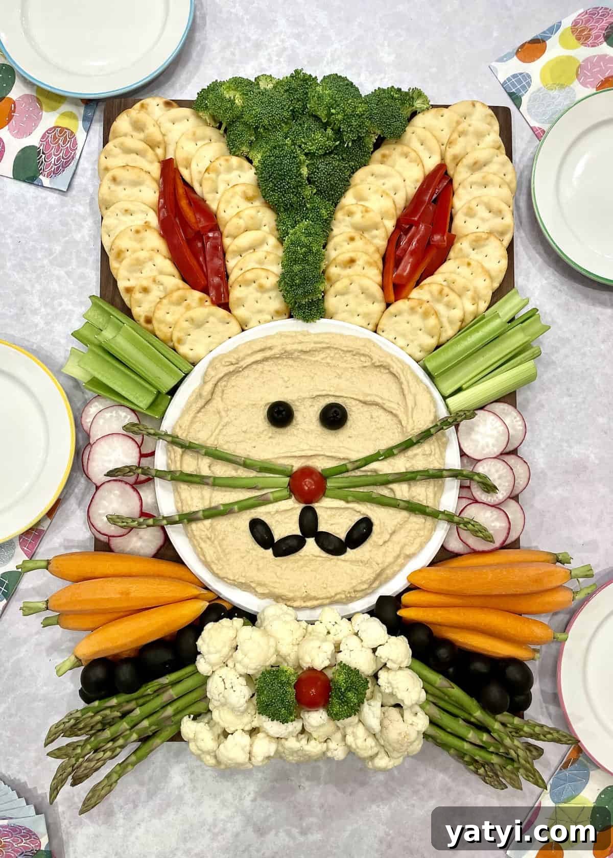 Easter Bunny Snack Board Ideas for Festive Spring Parties 3 Easter Bunny Snack Board by The BakerMama