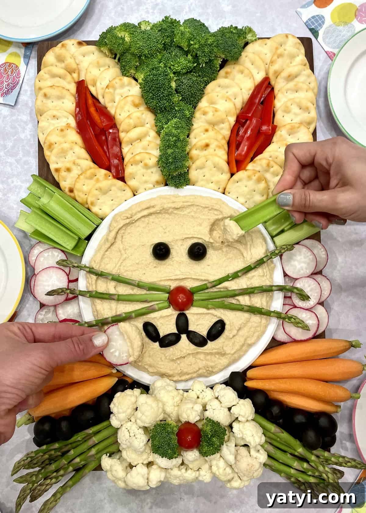 Easter Bunny Snack Board Ideas for Festive Spring Parties 4 Easter Bunny Snack Board by The BakerMama