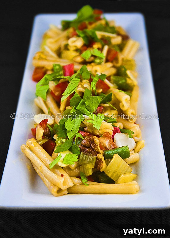 Spicy-Sesame-Veg-Pasta-Salad-copyright Jane Evans Bonacci, The Heritage Cook. All rights reserved