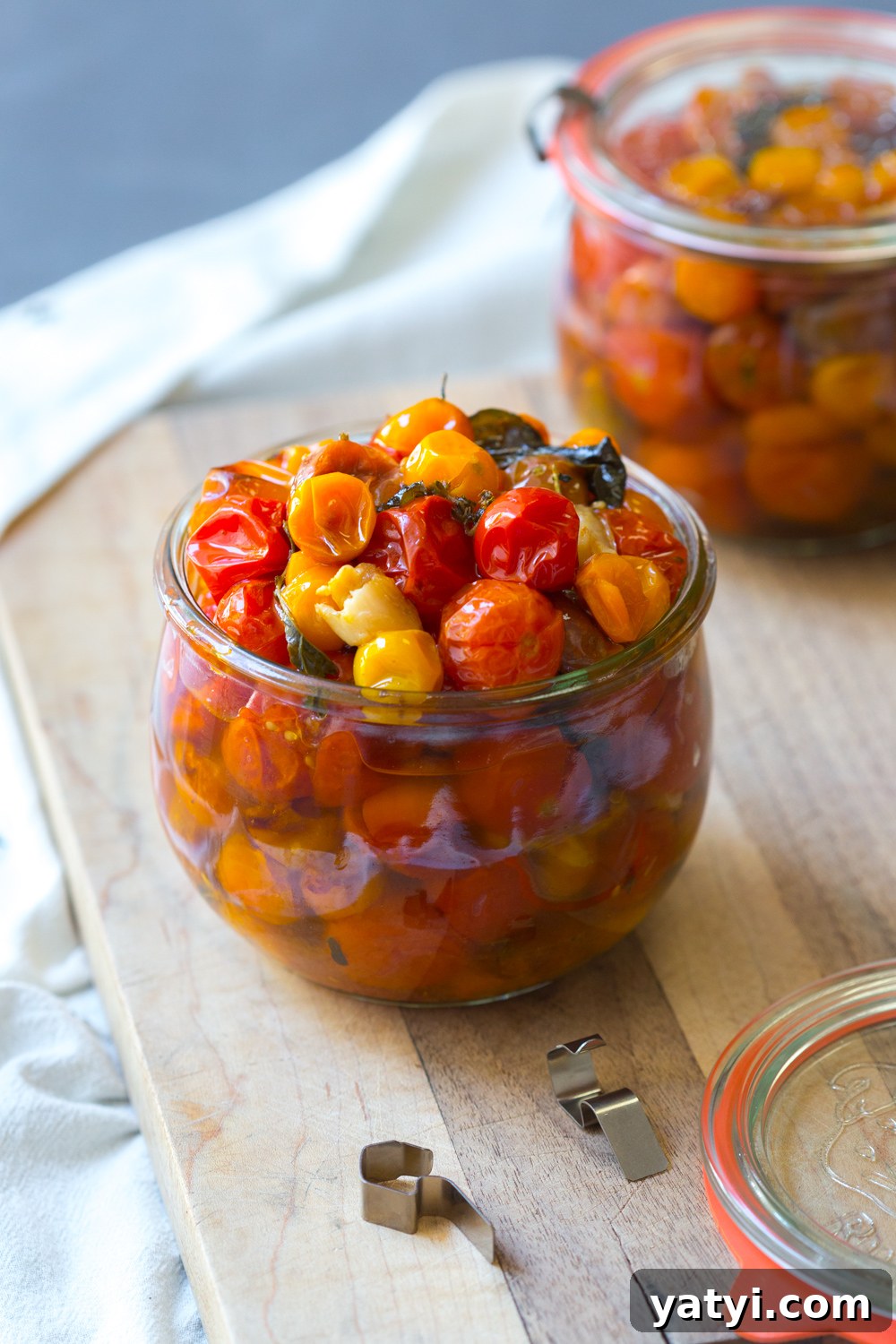 Cherry Tomato Confit for Tomato Confit Burrata and Arugula Pizza