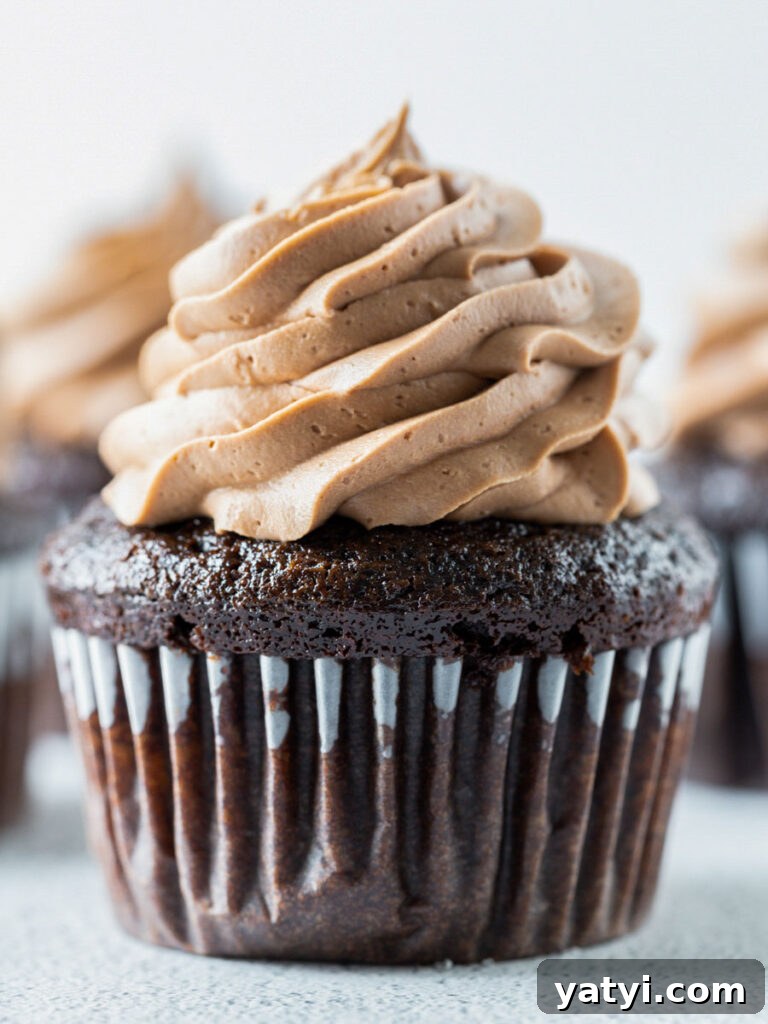 Decadent Chocolate Cupcakes: Moist, Rich Recipe for Home Bakers 7 chocolate cupcake topped with chocolate frosting