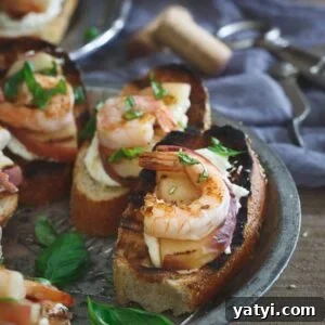 Grilled Shrimp & Peach Crostini with Whipped Lemon Burrata 2 Lemon burrata crostini with grilled shrimp.