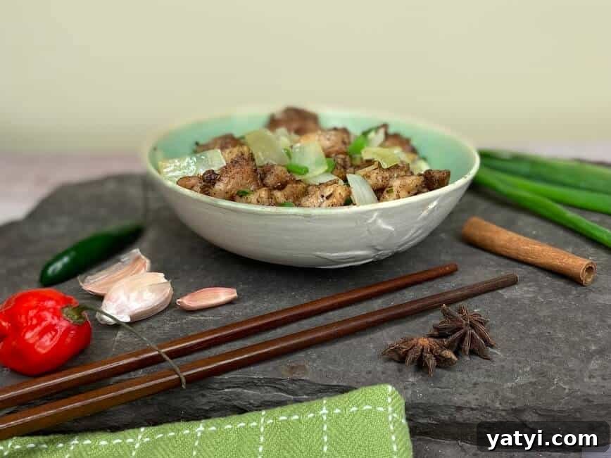 Dish served with chopsticks.