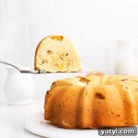Glazed Peach Bundt Cake Recipe with Fresh Summer Peaches 7 img 18153 6