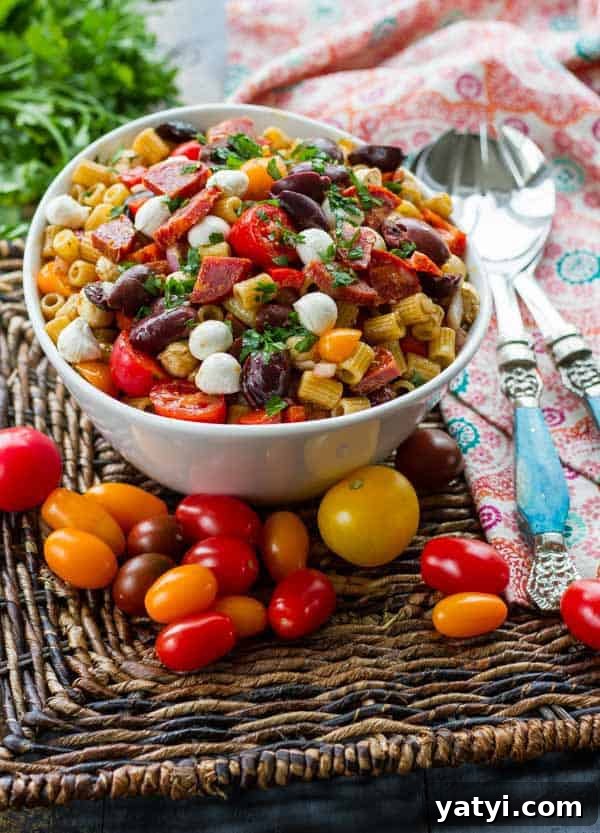 Classic Italian Pasta Salad with Zesty Herb Dressing 2 A classic Pasta Salad with Italian Dressing...but with balsamic instead of white vinegar and soppressata to make it something special!