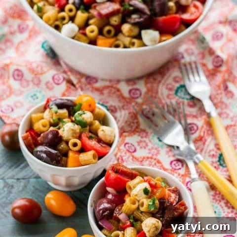 A classic Pasta Salad with Italian Dressing...but with balsamic instead of white vinegar and soppressata to make it something special!