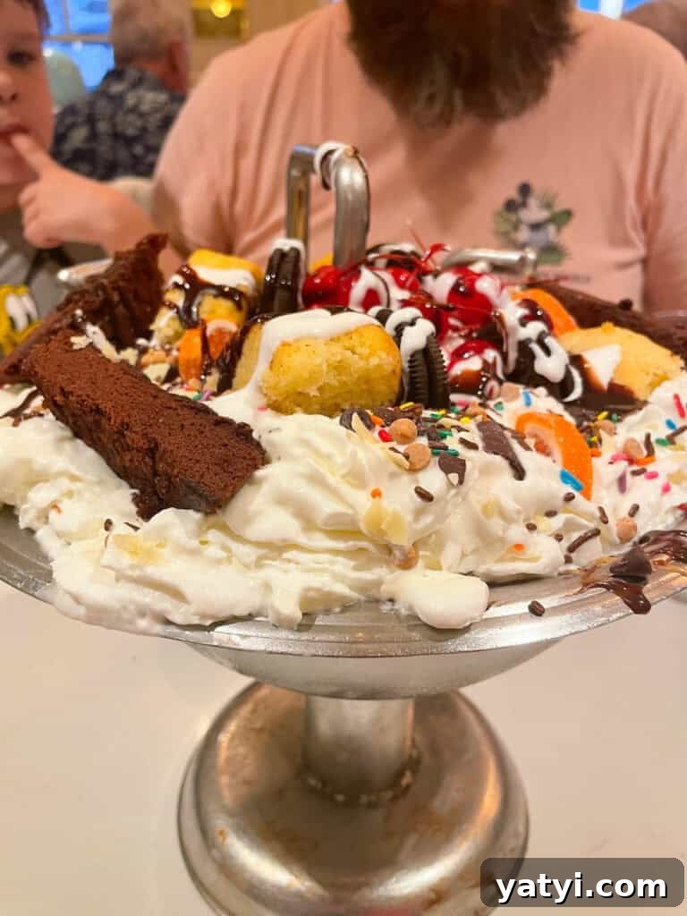 Beaches and Cream Soda Shop: Classic Ice Cream Parlor and Treats 10 The Kitchen Sink sundae from Beaches and Cream.