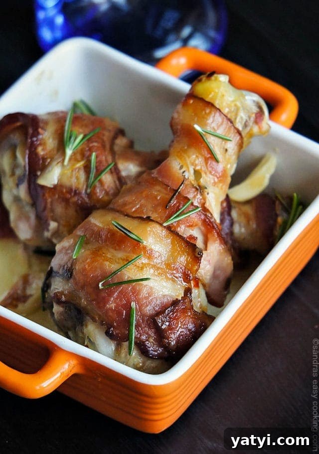 Savory Super Bowl Party Snacks and Crowd-Pleasing Appetizers 6 Bacon wrapped Chicken Drumsticks