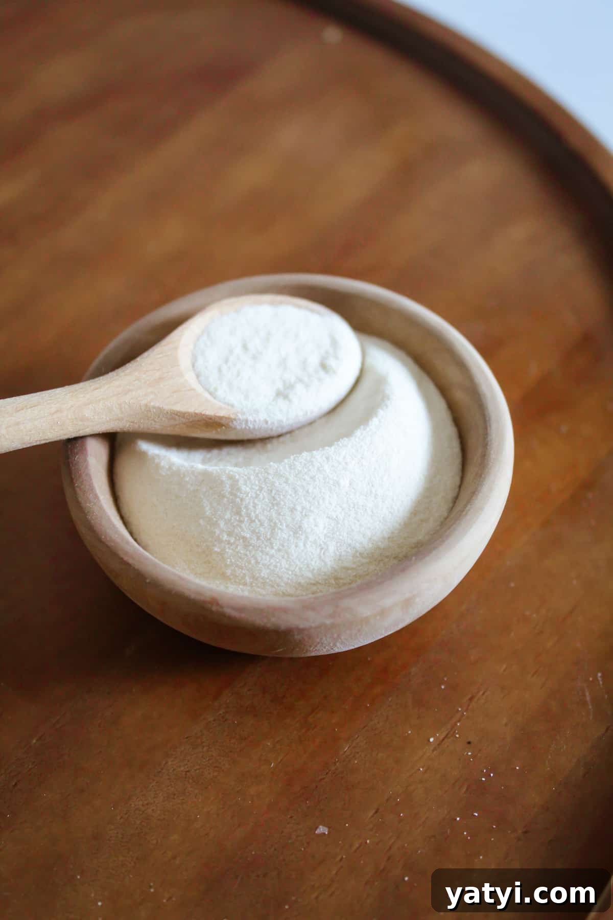 brown spoon with xanthan gum