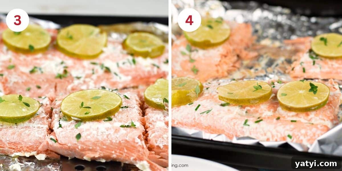Foil-Packet Grilled Coho Salmon with Lemon and Herbs 5 Photos of the cooked coho salmon in foil packets.