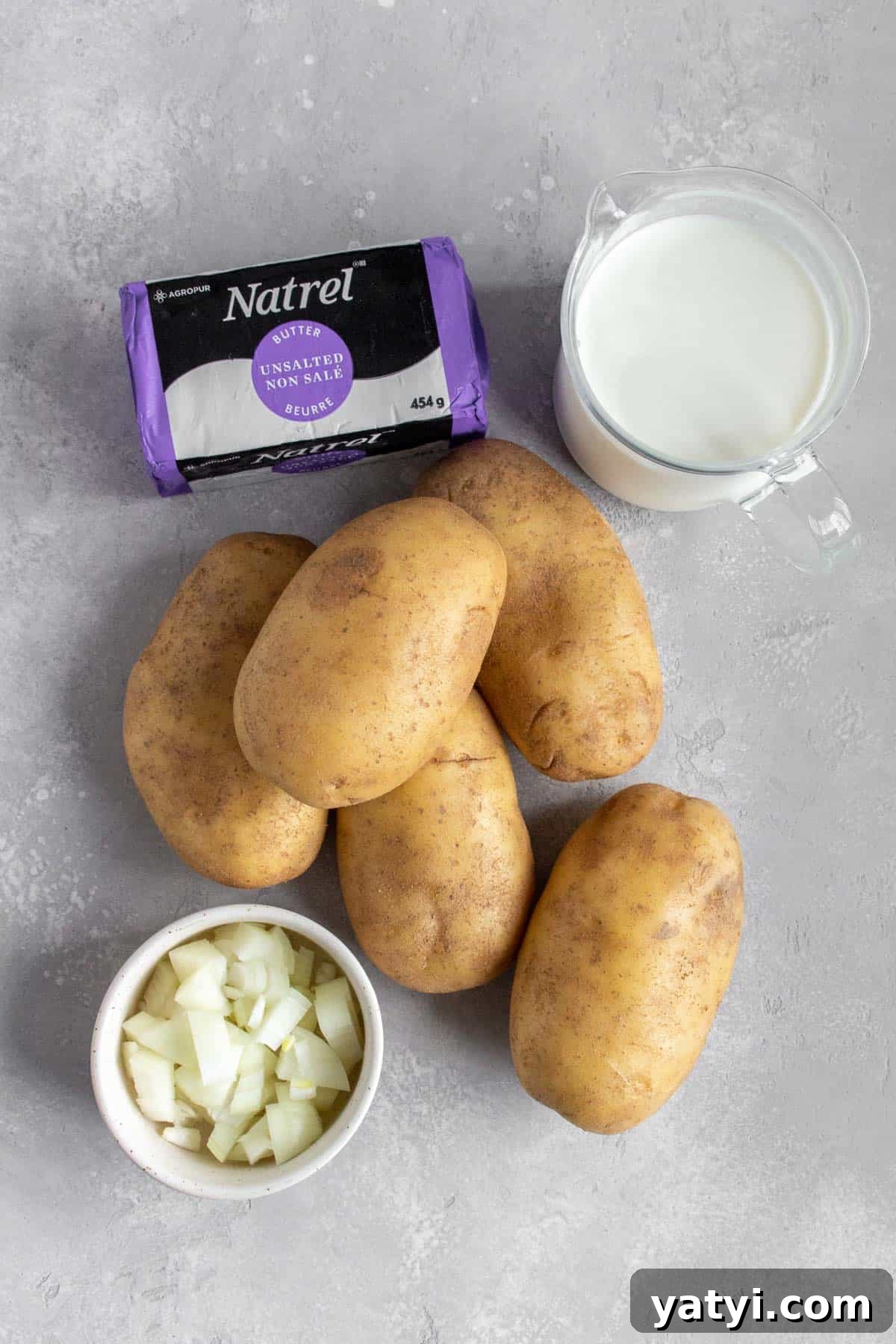 Creamy 4-Ingredient Potato Soup Recipe 3 Ingredients needed to make four ingredient potato soup.