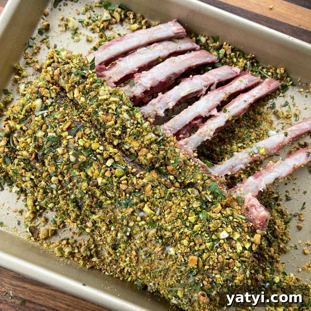Pistachio-Crusted Rack of Lamb with Herb Garlic Crust 6 Grilling rack of lamb