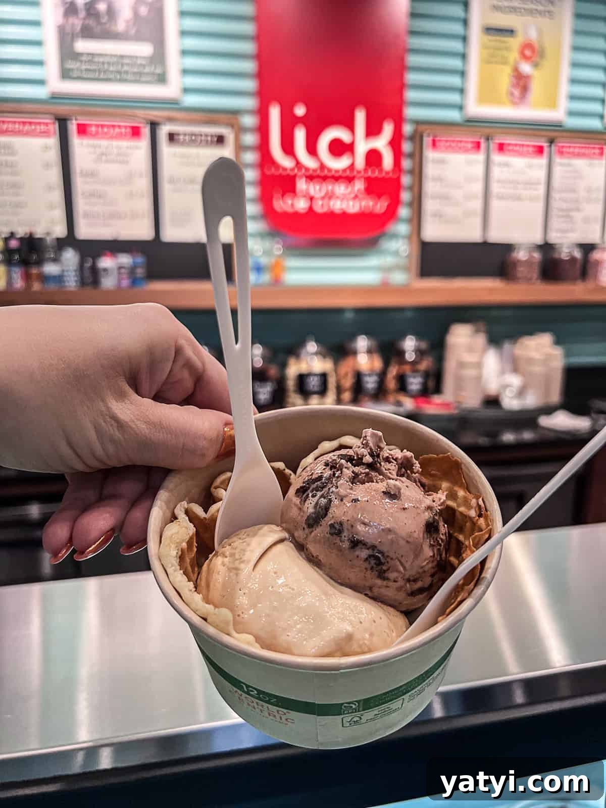 Getting food at Lick Ice Cream in Austin Texas