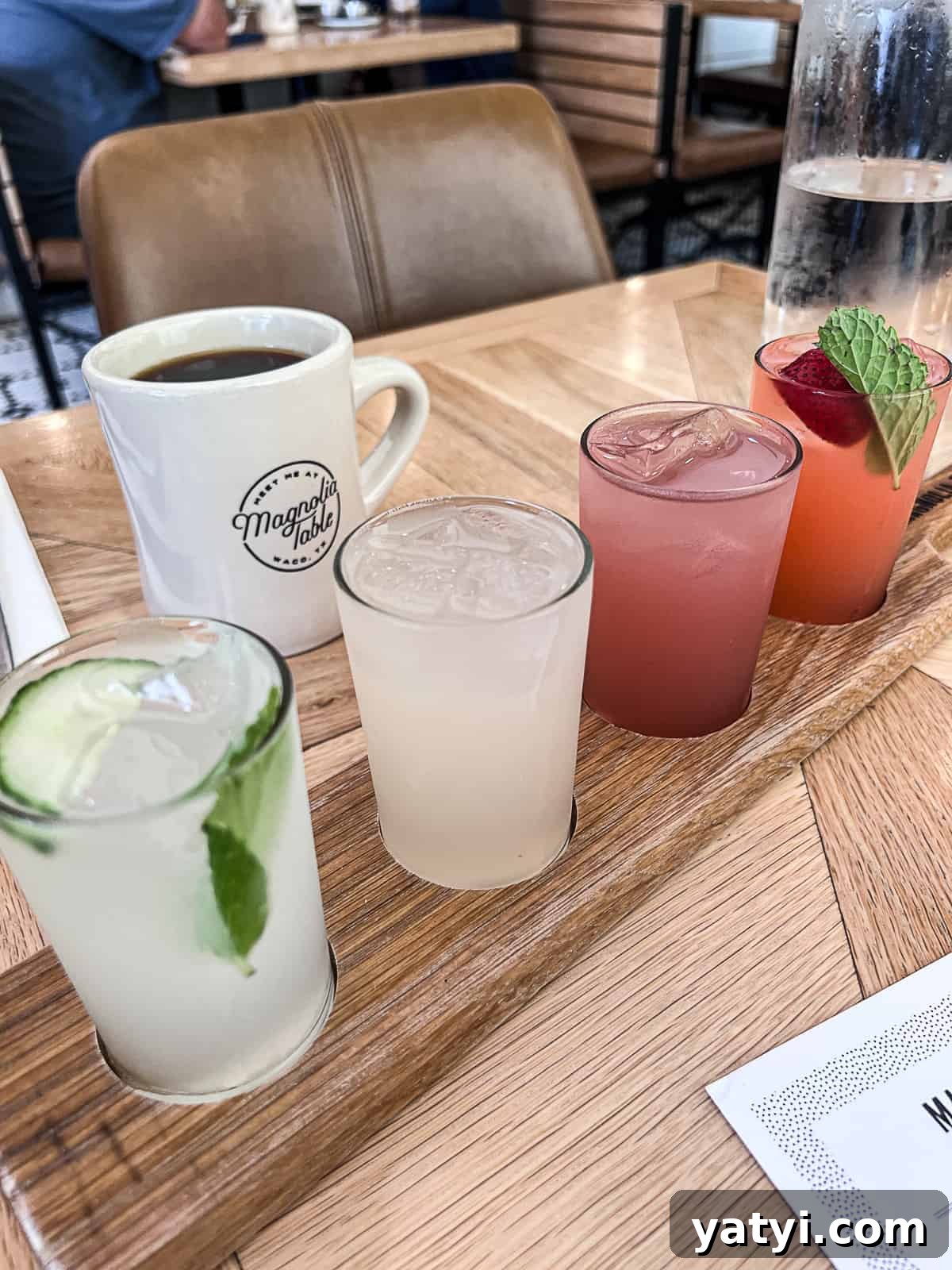 lemonade flight at Magnolia Table restaurant in Waco Texas