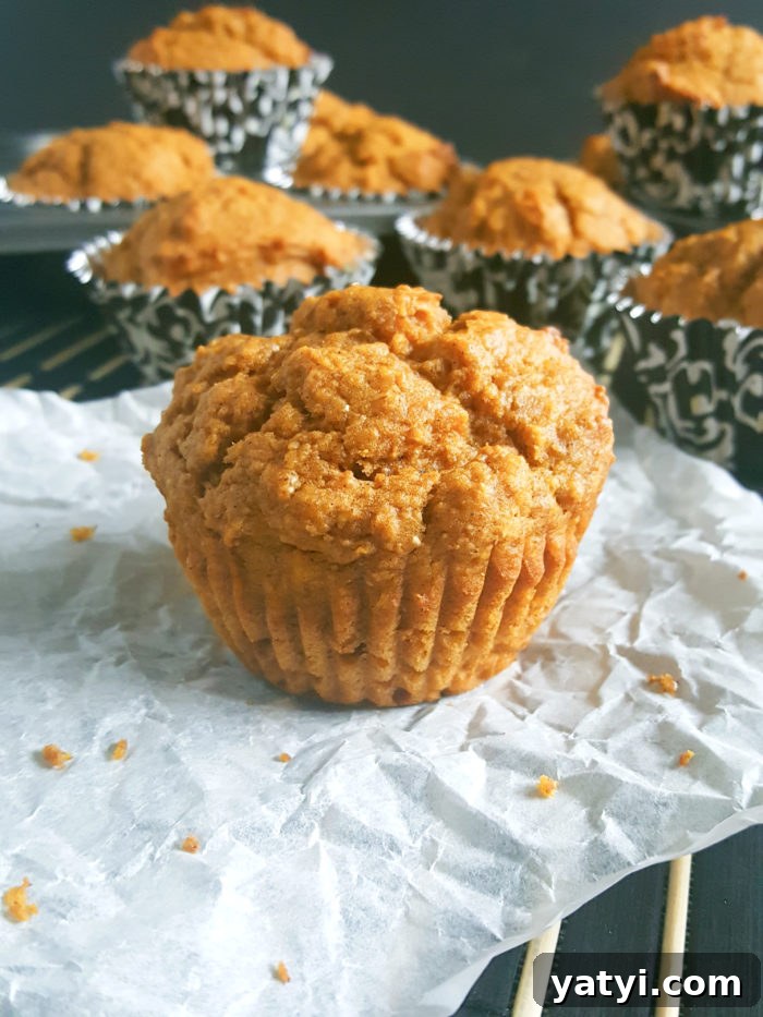 Greek Yogurt Pumpkin Muffins with Warm Spices 2 Healthy Greek Yogurt Pumpkin Muffins - Soft, moist whole wheat pumpkin muffins made with pumpkin puree. Perfect for a Fall breakfast.