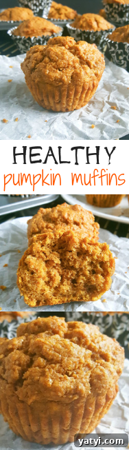 Greek Yogurt Pumpkin Muffins with Warm Spices 8 Healthy Greek Yogurt Pumpkin Muffins - Soft, moist whole wheat pumpkin muffins made with pumpkin puree and perfect for a Fall breakfast.
