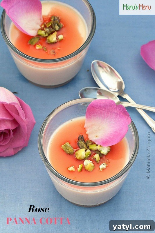 Silky Rose Panna Cotta with Raspberry Coulis Recipe 6 Rose Panna Cotta
