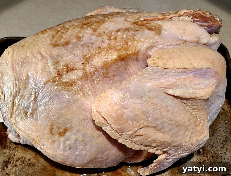 Smoked Turkey Brine with Coca-Cola for Juicy Flavor 5 Coca Cola Turkey On Pan out of brine