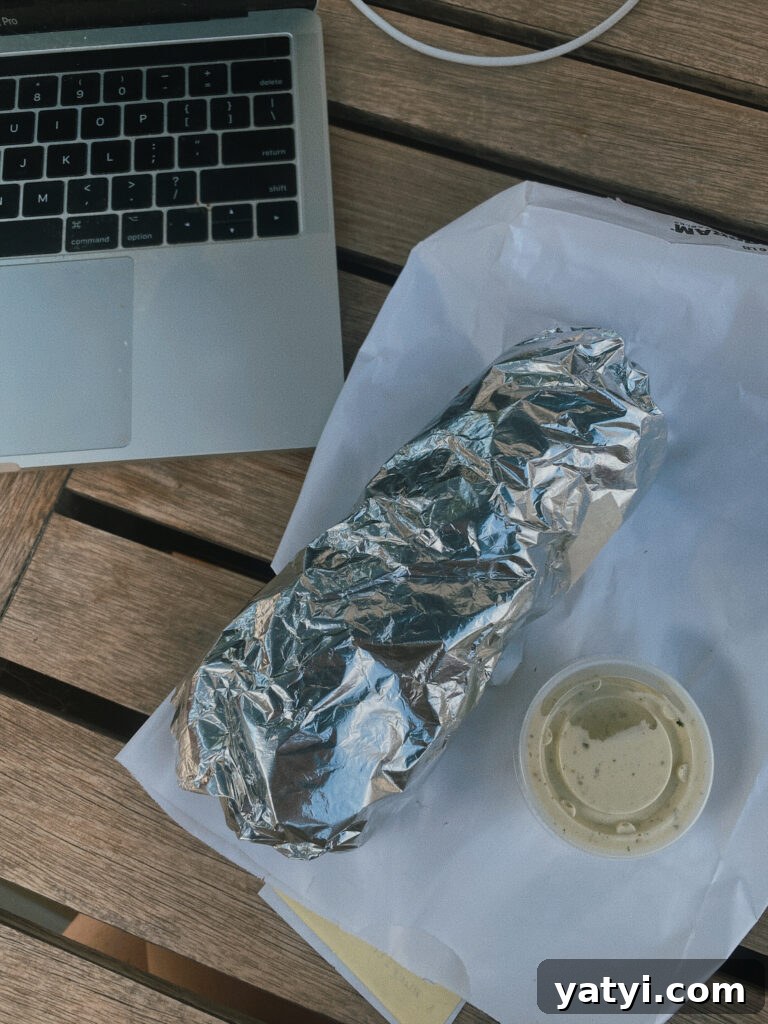Skiers' Breakfast Burrito Recipe from Beaumont Bakery 2 breakfast burrito in tinfoil