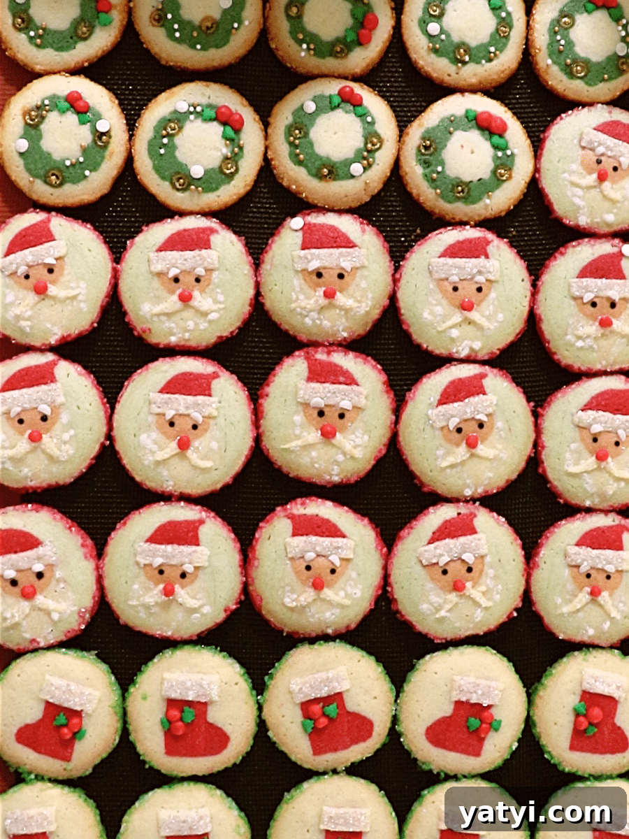 Slice-and-Bake Christmas Cookies: Simple Holiday Cookie Guide 2 Christmas cookies; Santa , Santa boots and wreaths cookies